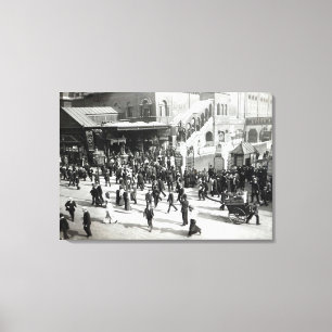 Lienzo Ferrocarril de calle amplia, Londres, c.1890