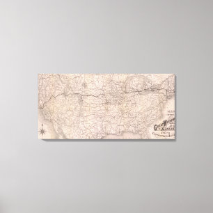 Lienzo Ferrocarril de Great Western del mapa de Canadá