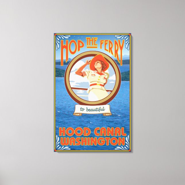 Lienzo Ferrocarril de la Mujer - Canal Hood, Washington (Anverso)