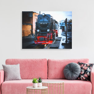 Lienzo Ferrocarril de vapor histórico: estación Wernigero