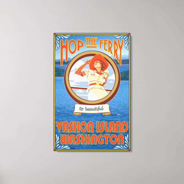 Lienzo Ferrocarril de Vashon Island, Washington (Anverso)