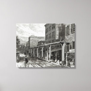 Lienzo Ferrocarril elevado en la calle de Greenwich,