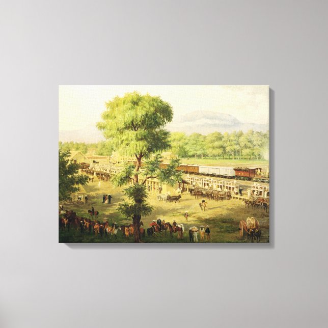 Lienzo Ferrocarril en el Valle de México, 1869 (Anverso)