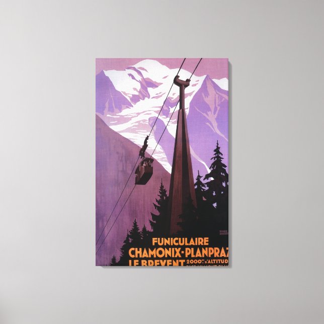 Lienzo Ferrocarril funicular a Brevent Mt. (Anverso)