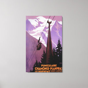 Lienzo Ferrocarril funicular a Brevent Mt.