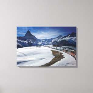 Lienzo Ferrocarril Gornergrat y Matterhorn en Zermatt