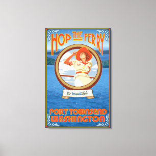 Lienzo Ferry de una mujer en Puerto Townsend Washington