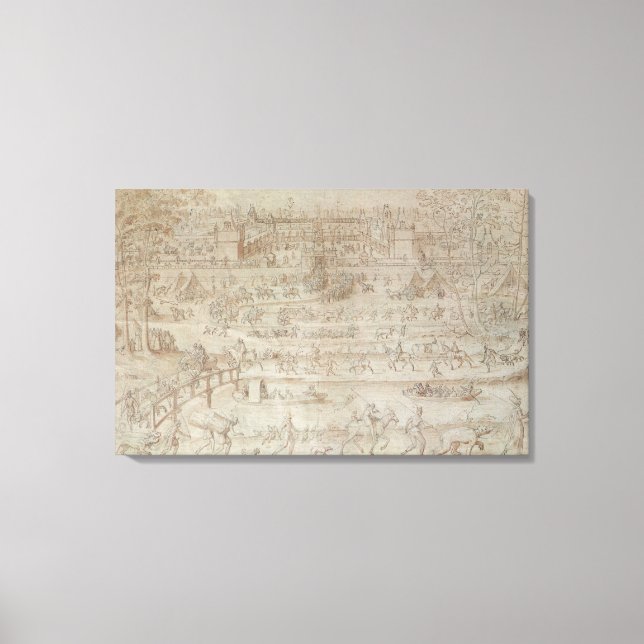 Lienzo Festival en el Chateau d'Anet (Anverso)