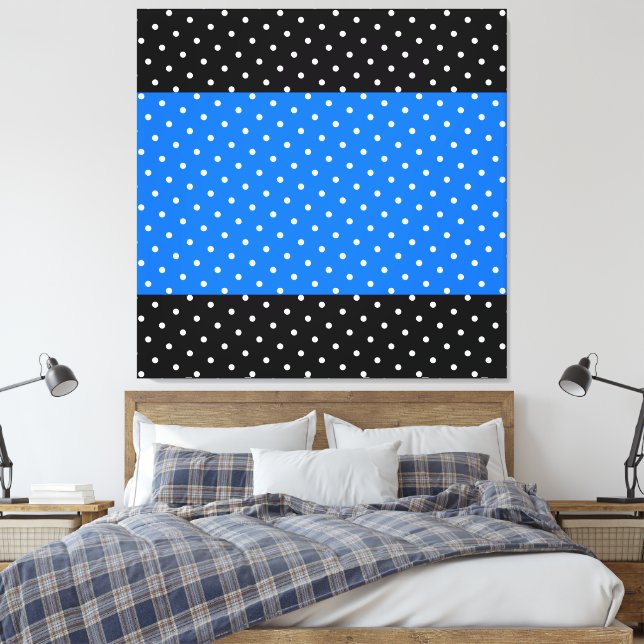 Lienzo Festividad azul brillante franjas negras por todos (Insitu(Dormitorio))