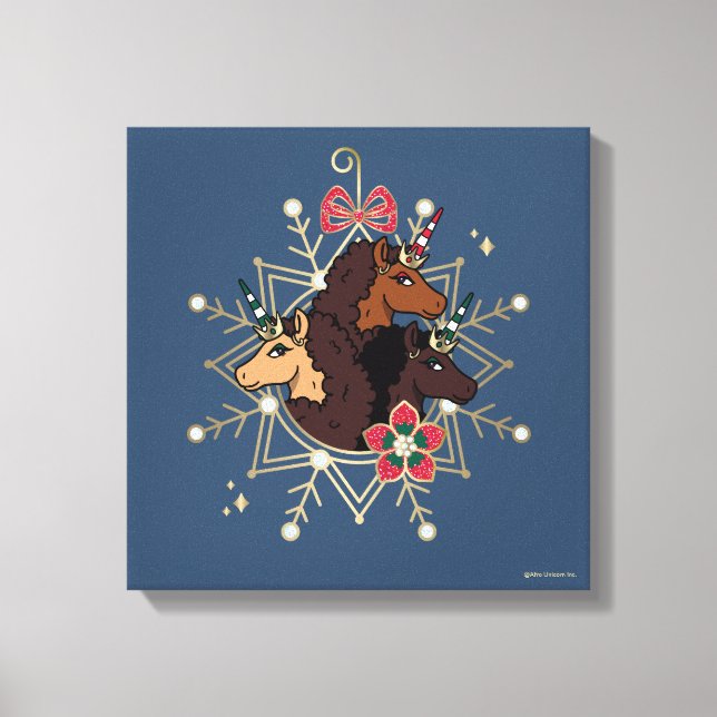 Lienzo Festividad festiva afrounicornio mágica (Anverso)