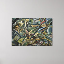 Lienzo Fiddler, pintura al óleo cubista