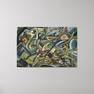 Lienzo Fiddler, pintura al óleo cubista