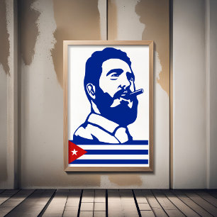 Lienzo Fidel Castro, Presidente, Revolución, Cuba, La Hab