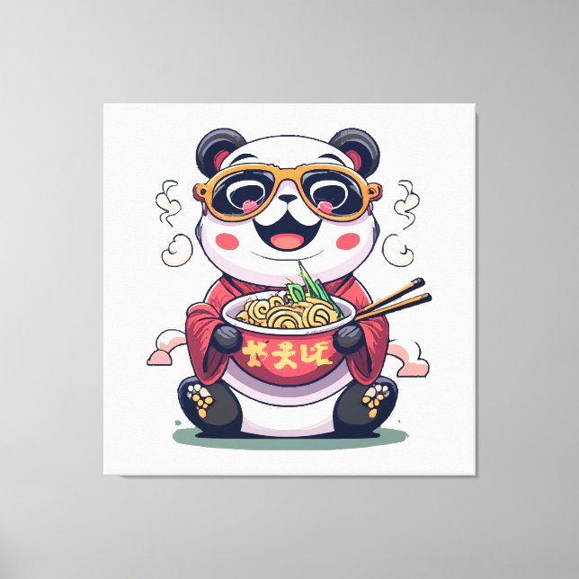 Lienzo Fideos de Panda (Anverso)