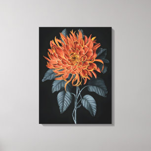 Lienzo Fiery Elegance: Chrysanthemum Naranja