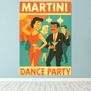 Lienzo Fiesta de baile Martini de mediados de siglo