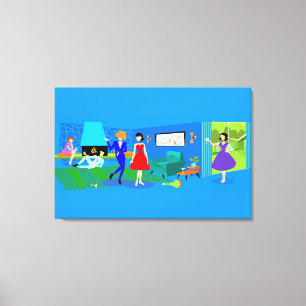 Lienzo Fiesta de cócteles de las Palmas Atómicas