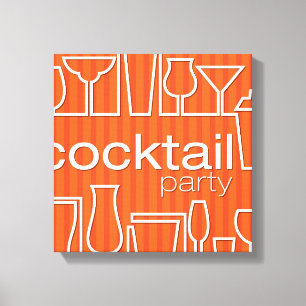Lienzo fiesta de cócteles naranja