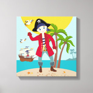 Lienzo Fiesta de cumpleaños de niño pirata