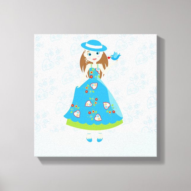 Lienzo Fiesta de cumpleaños del chica romántico (Anverso)