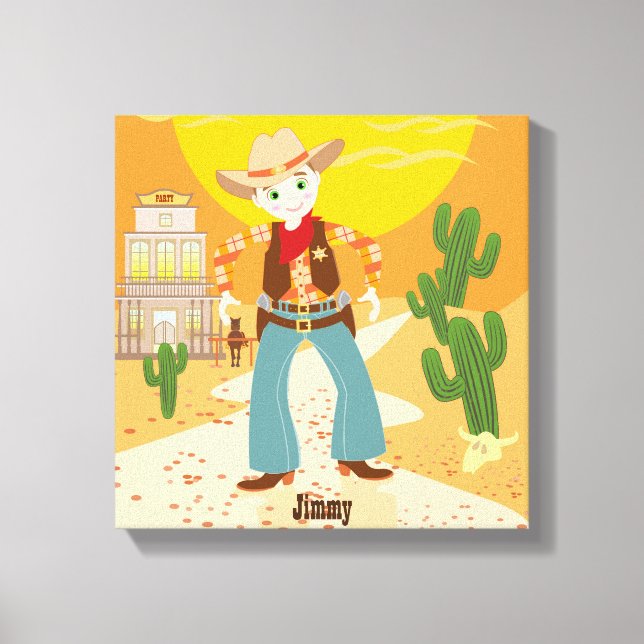 Lienzo Fiesta de cumpleaños para niños de vaca (Anverso)