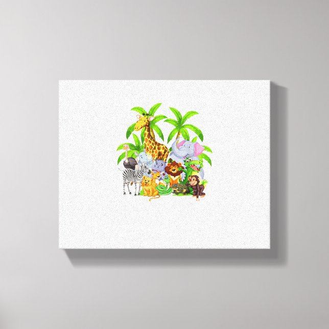 Lienzo Fiesta de Cumpleaños Safari Animales del Zoológico (Anverso)