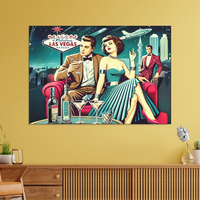 Lienzo Fiesta de Martini de la Era Espacial de Las Vegas (Insitu (Sala de estar))