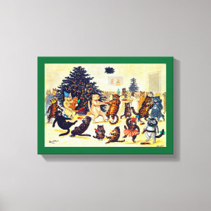 Lienzo Fiesta de Navidades de gato, Louis Wain