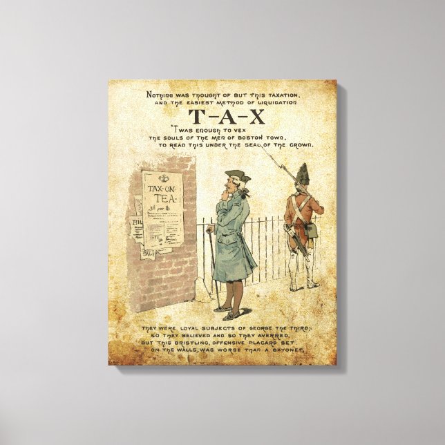 Lienzo Fiesta de té de Boston (Anverso)