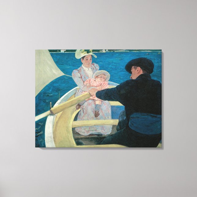 Lienzo Fiesta en bote por Mary Cassatt, Bella Artes de la (Anverso)