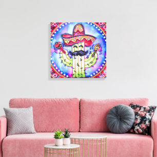 Lienzo Fiesta mexicana Cinco de Mayo Sombrero Gorra Rojo