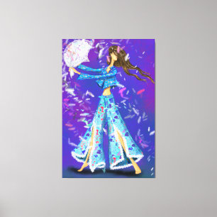 Lienzo Fiesta Pajama Chica Canvas Pelea con almohada impr