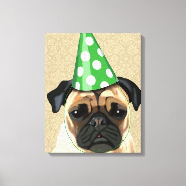 Lienzo Fiesta Pug (Anverso)