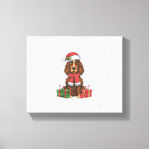 Lienzo Fiestas irlandeses de Navidades de perro de caza f