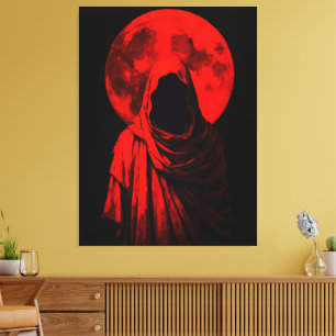 Lienzo Figura con Capucha Roja – Fantasía Oscura Gótica L