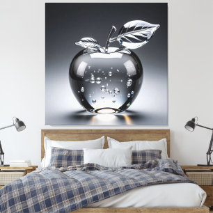 Lienzo Figura de manzana de cristal con diseño transparen