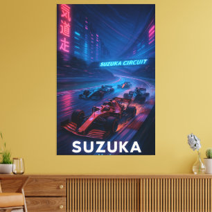 Lienzo Figura del Gran Premio Japonés de F1 del Circuito