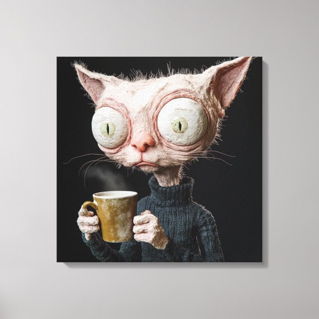 Lienzo Figura ganada por el gato con un hongo (Anverso)