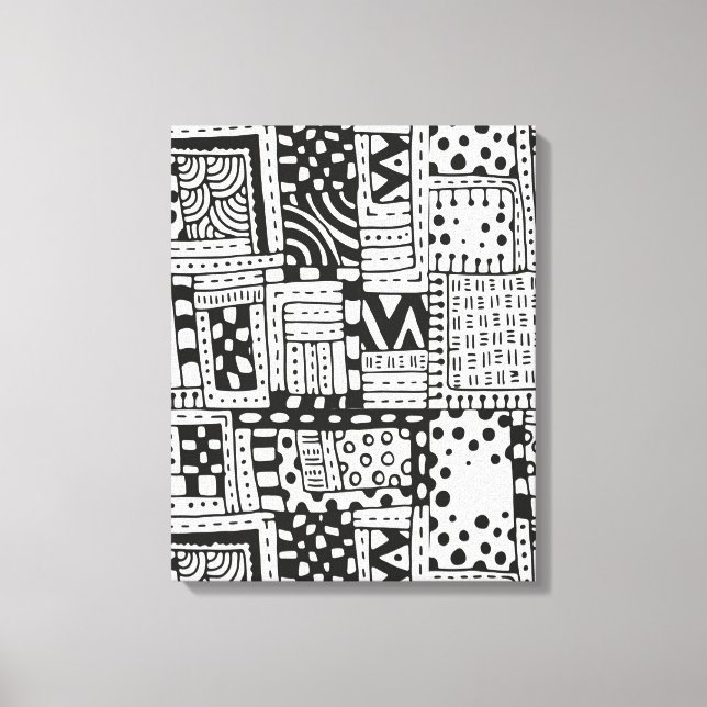 Lienzo Figuras abstractas inspiradas en India 6 (Anverso)