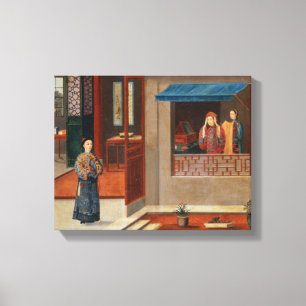 Lienzo Figuras en un interior del vestuario