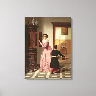 Lienzo Figuras en un Laundryroom, 1864 (aceite en lona)