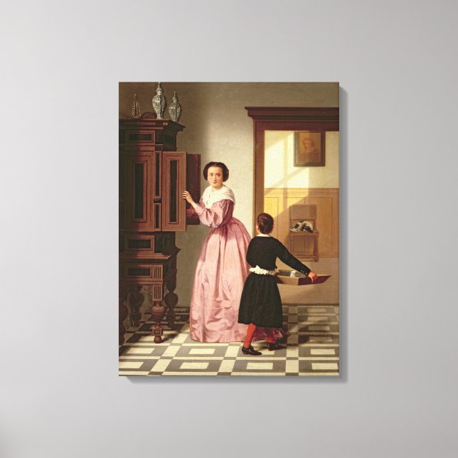 Lienzo Figuras en una lavandería, 1864 (aceite sobre lien (Anverso)