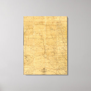 Lienzo Fije el mapa de ruta del territorio de Dakota