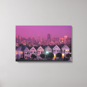 Lienzo Filas al atardecer en San Francisco,