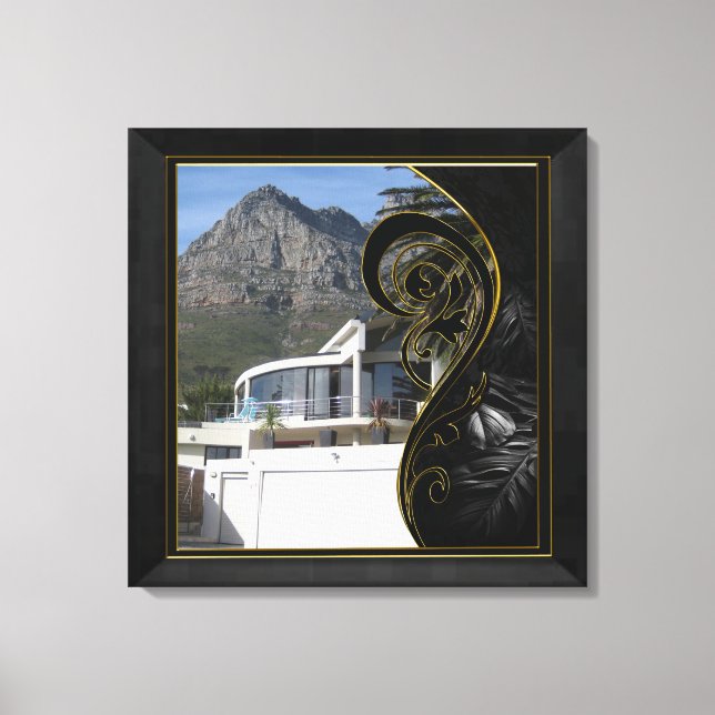 Lienzo Filigree Black Gold Abstract (Anverso)