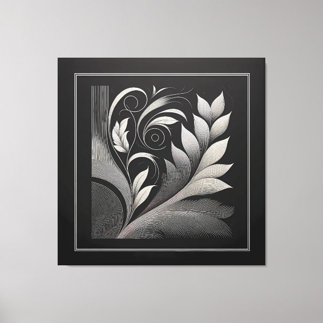 Lienzo Filigree Leaf Frame (Anverso)