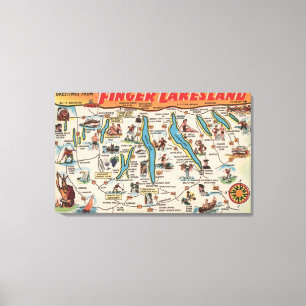 Lienzo Fingerlakes, Nueva York - mapa detallado