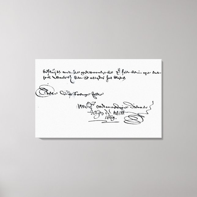 Lienzo Firma de Johan de Witt (Anverso)