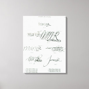 Lienzo Firmas de la reina de Maria de escocés