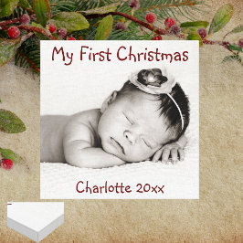 Lienzo First Christmas Baby Photo Add Name